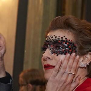 Pedro Almodovar et Najwa Nimri - Bal masqué DIOR au Palais des ducs de Santoña. Madrid, le 22 novembre 2017.