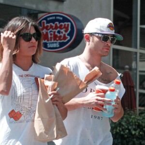 Exclusif - Ed Westwick et Jessica Szohr vont faire des courses a Hollywood, le 1er septembre 2013.