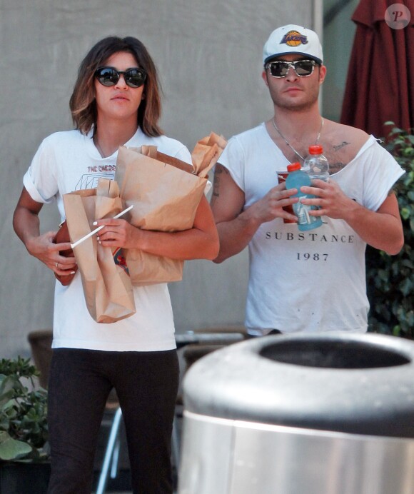 Exclusif - Ed Westwick et Jessica Szohr vont faire des courses a Hollywood, le 1er septembre 2013.