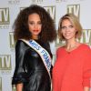 Exclusif - Alicia Aylies (Miss France 2017) et Sylvie Tellier - Soirée d'anniversaire des 30 ans de TV Magazine au Pavillon des Champs-Elysées à Paris le 17 octobre 2017. © Coadic Guirec/Bestimage