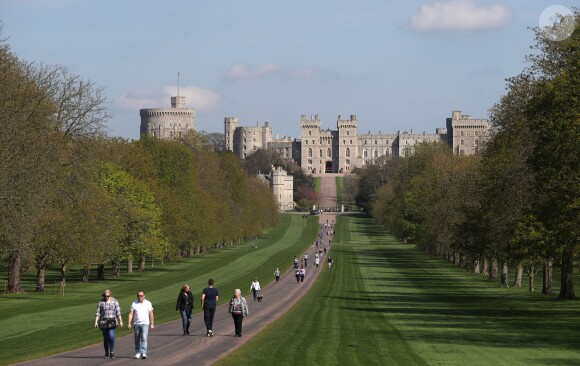 Vue du château de Windsor, dans le Berkshire en Angleterre, en avril 2017. Le prince Harry et Meghan Markle y célébreront leur mariage, dans la chapelle St George, en mai 2018.