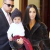 Saint dans les bras de Kim Kardashian à New York le 1 er février 2017