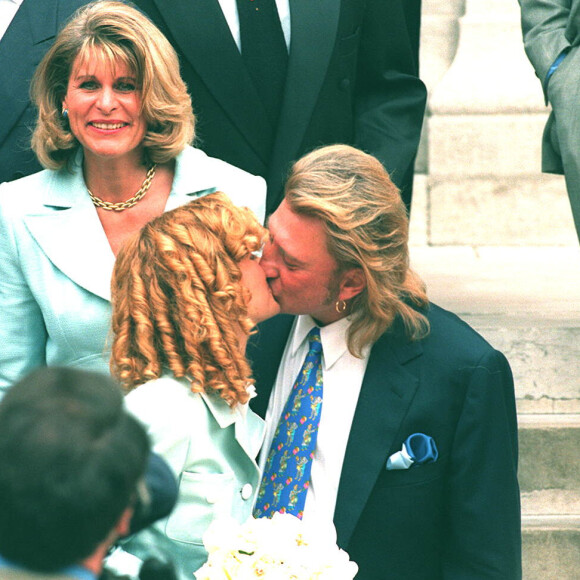 Mariage de Laeticia et Johnny Hallyday à Paris le 25 mars 1996.