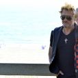 Johnny Hallyday et sa femme Laeticia sont allés se promener en moto aux alentours de Los Angeles.
