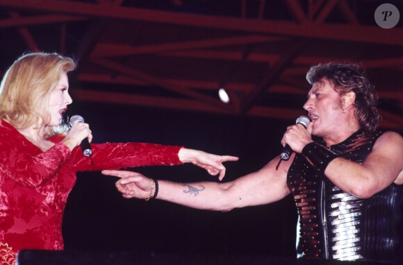 Sylvie Vartan et Johnny Hallyday à Bercy en juin 1993.