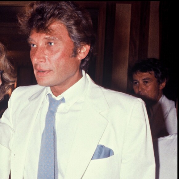 Nathalie Baye et Johnny Hallyday au mariage d'Eddie Barclay, à Paris le 22 juin 1984.