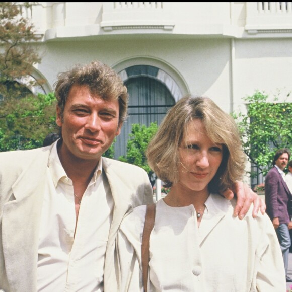 Nathalie Baye et Johnny Hallyday au Festival de Cannes en 1984.