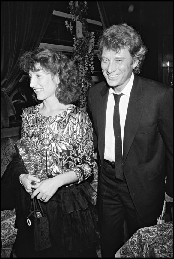 Nathalie Baye et Johnny Hallyday à la soirée des César le 27 février 1983.