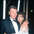 Johnny Hallyday et Adeline Blondieau au Festival de Cannes le 9 mai 1990.