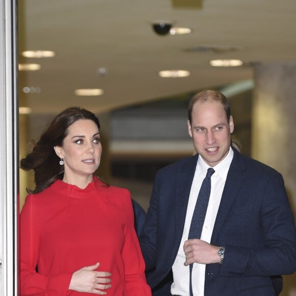 Le prince William, duc de Cambridge, et Catherine Kate Middleton, duchesse de Cambridge (enceinte) lors du Children's Global Media Summit à Manchester le 6 décembre 2017.