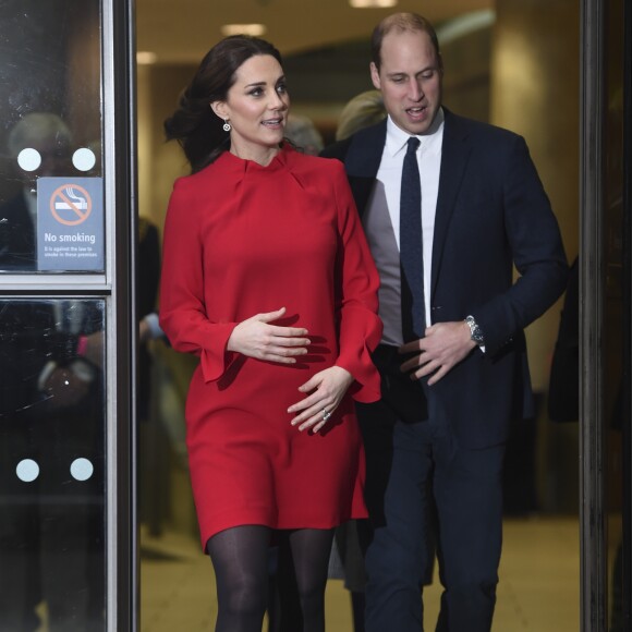 Le prince William, duc de Cambridge, et Catherine Kate Middleton, duchesse de Cambridge (enceinte) lors du Children's Global Media Summit à Manchester le 6 décembre 2017.