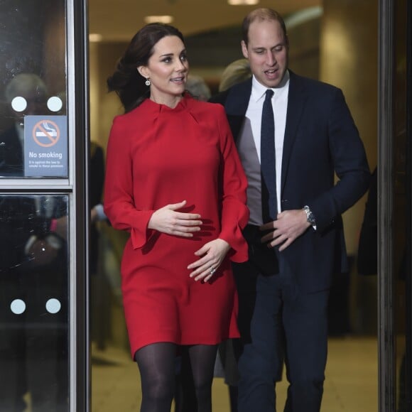 Le prince William, duc de Cambridge, et Catherine Kate Middleton, duchesse de Cambridge (enceinte) lors du Children's Global Media Summit à Manchester le 6 décembre 2017.