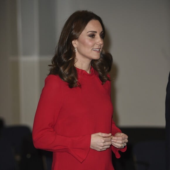 Le prince William, duc de Cambridge, et Catherine Kate Middleton, duchesse de Cambridge (enceinte) lors du Children's Global Media Summit à Manchester le 6 décembre 2017.