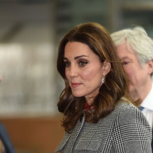 Catherine Kate Middleton, duchesse de Cambridge (enceinte) arrive au "Children's Global Media Summit" au centre de conventions de Manchester le 6 décembre 2017.