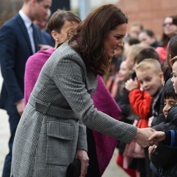 Catherine Kate Middleton, duchesse de Cambridge (enceinte) arrive au "Children's Global Media Summit" au centre de conventions de Manchester le 6 décembre 2017.