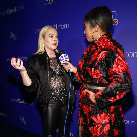 Lindsay Lohan à la soirée "Unwrap the Holidays" organisée par le Daily Mail à l'Hôtel Moxy à New York, le 6 décembre 2017.