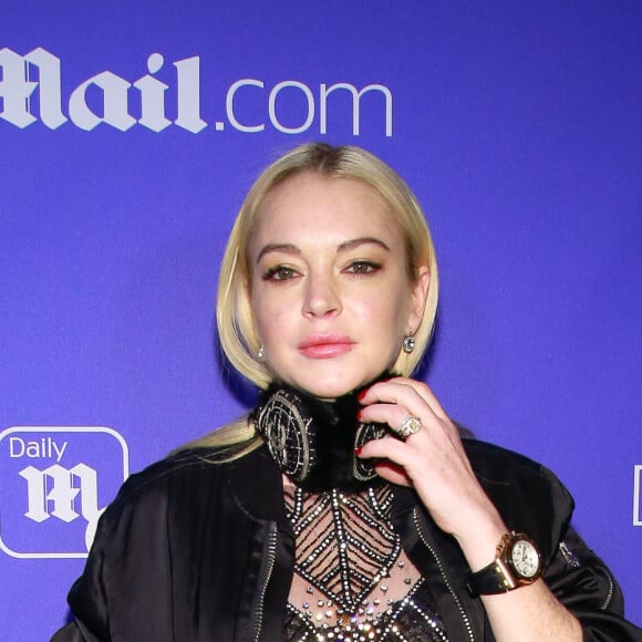 Lindsay Lohan à la soirée "Unwrap the Holidays" organisée par le Daily Mail à l'Hôtel Moxy à New York, le 6 décembre 2017.