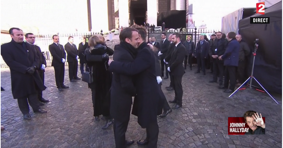 Obsèques Johnny Hallyday église De La Madeleine Emmanuel Macron - Obsèques de Johnny Hallyday en l'église de la