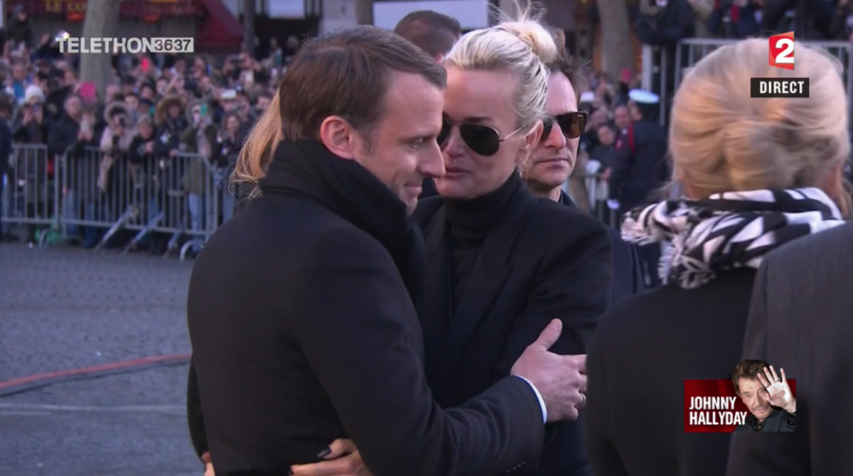 Photo Emmanuel Macron, Laeticia Hallyday Obsèques de Johnny