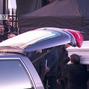 Le cercueil de Johnny Hallyday - Obsèques de Johnny Hallyday en l'église de la Madeleine à Paris. Le 9 décembre 2017.