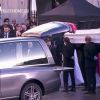 Le cercueil du chanteur - Obsèques de Johnny Hallyday à l'église de la Madeleine, à Paris, le 9 décembre 2017