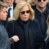 Cameron Smet, Sylvie Vartan, sa fille Darina Scotti, David Hallyday - Sorties de l'église de la Madeleine après les obsèques de Johnny Hallyday à Paris le 9 décembre 2017. © Veeren / Bestimage