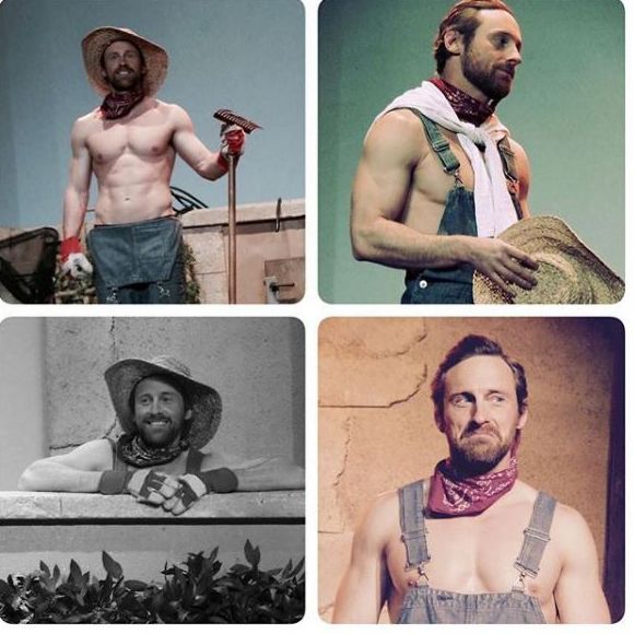 Frank Delay au théâtre dans la pièce La famille est dans le pré, novembre 2015