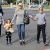 Gwen Stefani et ses enfants Kingston, Zuma et Apollo à Los Angeles, le 10 décembre 2017.