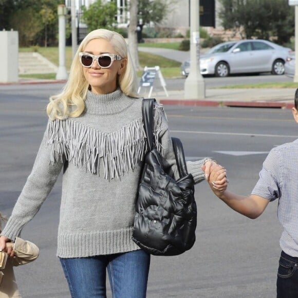 Gwen Stefani et ses enfants Kingston, Zuma et Apollo à Los Angeles, le 10 décembre 2017.