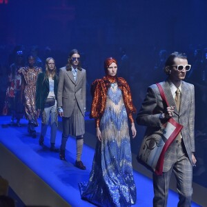 Défilé Gucci, collection prêt-à-porter printemps-été 2018 à Milan. Le 20 septembre 2017.