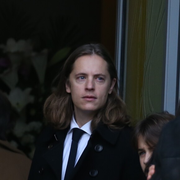 Pierre Sarkozy - Obsèques d'Andrée Sarkozy (mère de Nicolas Sarkozy), dite Dadue née Andrée Mallah, en l'église Saint-Jean-Baptiste à Neuilly-Sur-Seine. Le 18 décembre 2017.