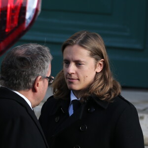 Pierre Sarkozy - Obsèques d'Andrée Sarkozy (mère de Nicolas Sarkozy), dite Dadue née Andrée Mallah, en l'église Saint-Jean-Baptiste à Neuilly-Sur-Seine. Le 18 décembre 2017.