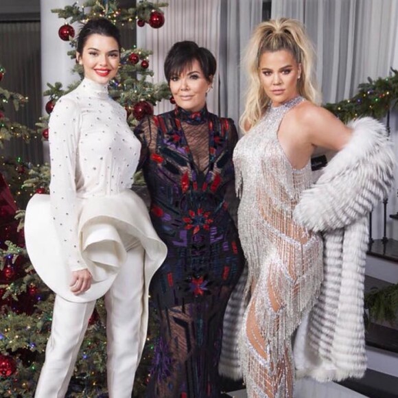Kris Jenner et ses filles Kendall Jenner et Khloé Kardashian. Décembre 2017.