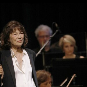 Jane Birkin en concert sur la scène du Grand Rex dans le cadre de sa tournée "Gainsbourg Symphonique" à Paris le 26 octobre 2017. © Alain Guizard/Bestimage