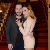 Silvia Notargiacomo et son compagnon Denny Imbroisi - Soirée spectacle à l'occasion des 15 ans de l'association "Innocence en Danger" au théâtre des Variétés à Paris, le 11 avril 2016. © Rachid Bellak/Bestimage