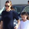 Jennifer Garner avec ses enfants, Violet, Seraphina et Samel, quittent l'office dominical à Pacific Palisades, le 14 janvier 2018.