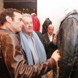 Exclusif  - Alain Delon et son fils Anthony Delon - Lancement de la marque de vêtements de cuir "Anthony Delon 1985" chez Montaigne Market à Paris. Le 7 mars 2017 © Philippe Doignon / Bestimage