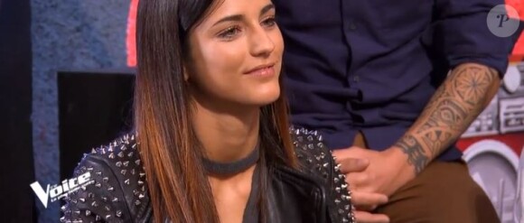 Cécyle lors de la première soirée des auditions à l'aveugle dans "The Voice 7" (TF1) samedi 27 janvier 2018.