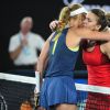 Caroline Wozniacki remporte la finale de l'Open d'Australie face à Simona Halep. Melbourne, le 27 janvier 2018.