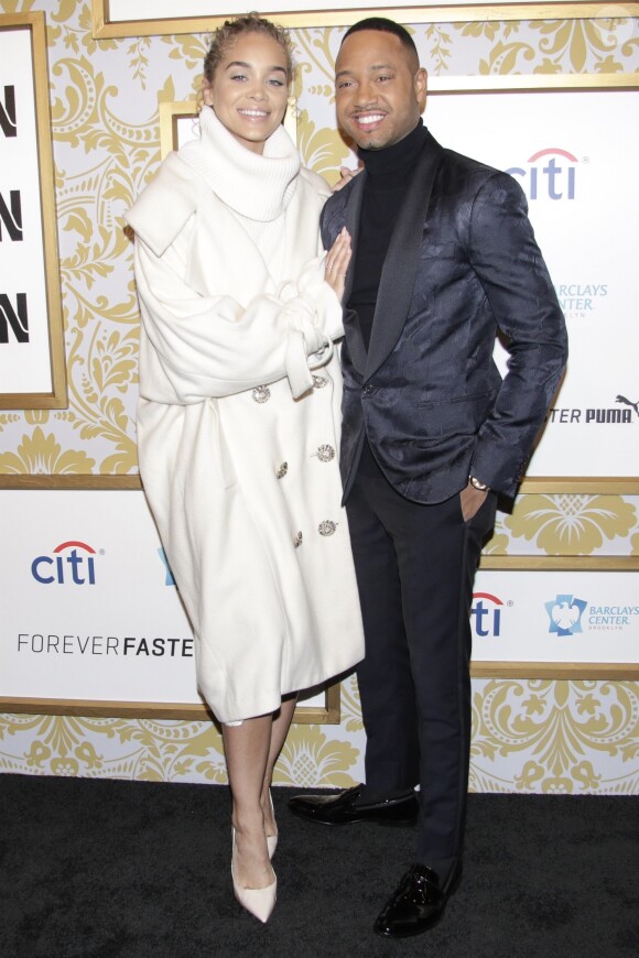 Jasmine Sanders et son compagnon Terrence J - Brunch pré-Grammy Awards du label Roc Nation au One World Trade Center. New York, le 27 janvier 2018.