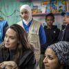 L'ambassadrice de bonne volonté du Haut commissariat de l'ONU pour les réfugiés (HCR) Angelina Jolie visite le camp de réfugiés syriens de Zaatari en Jordanie le 28 janvier 2018. Angelina était accompagnée de ses filles Shiloh et Zahara. UNHCR