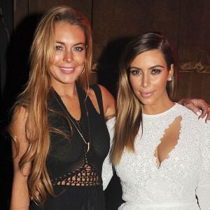 Lindsay Lohan et Kim Kardashian au festival d'art contemporain Art Basel à Miami le 4 décembre 2013