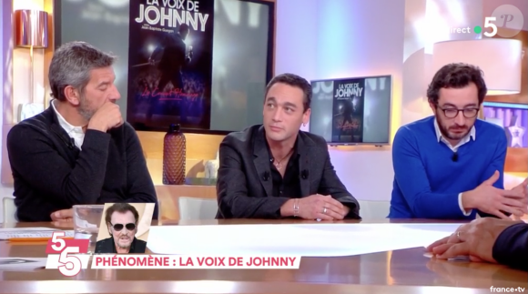 Jean-Baptiste Guégan, sosie vocal de Johnny Hallyday sur le plateau de C à vous, le 30 janvier 2018.