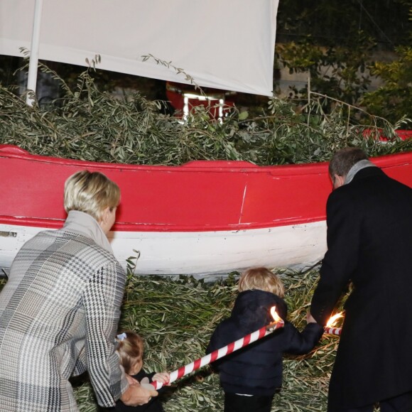 Le prince Jacques et la princesse Gabriella de Monaco ont participé pour la première fois avec leurs parents le prince Albert et la princesse Charlene à la traditionnelle célébration de la Sainte Dévote, Sainte patronne de Monaco, à Monaco, le 26 janvier 2018. © Claudia Albuquerque / Bestimage