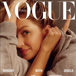 Gisele Bündchen en couverture du magazine Vogue Italia. Photo par Jamie Hawkesworth.