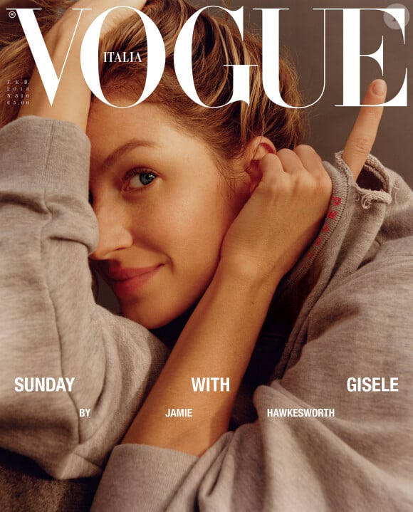 Gisele Bündchen en couverture du magazine Vogue Italia. Photo par Jamie Hawkesworth.