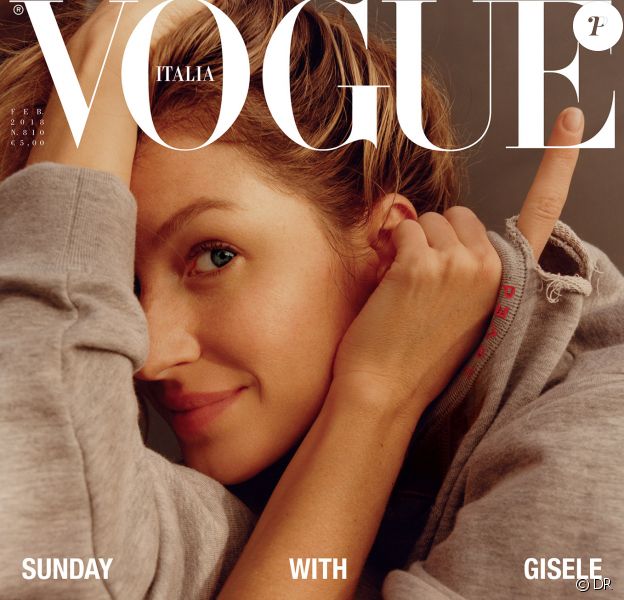 Gisele Bündchen en couverture du magazine Vogue Italia. Photo par Jamie Hawkesworth.