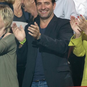 Exclusif - Jean Dujardin - People au concert de Johnny Hallyday au POPB de Bercy a Paris - Jour 2. Le 15 juin 2013.