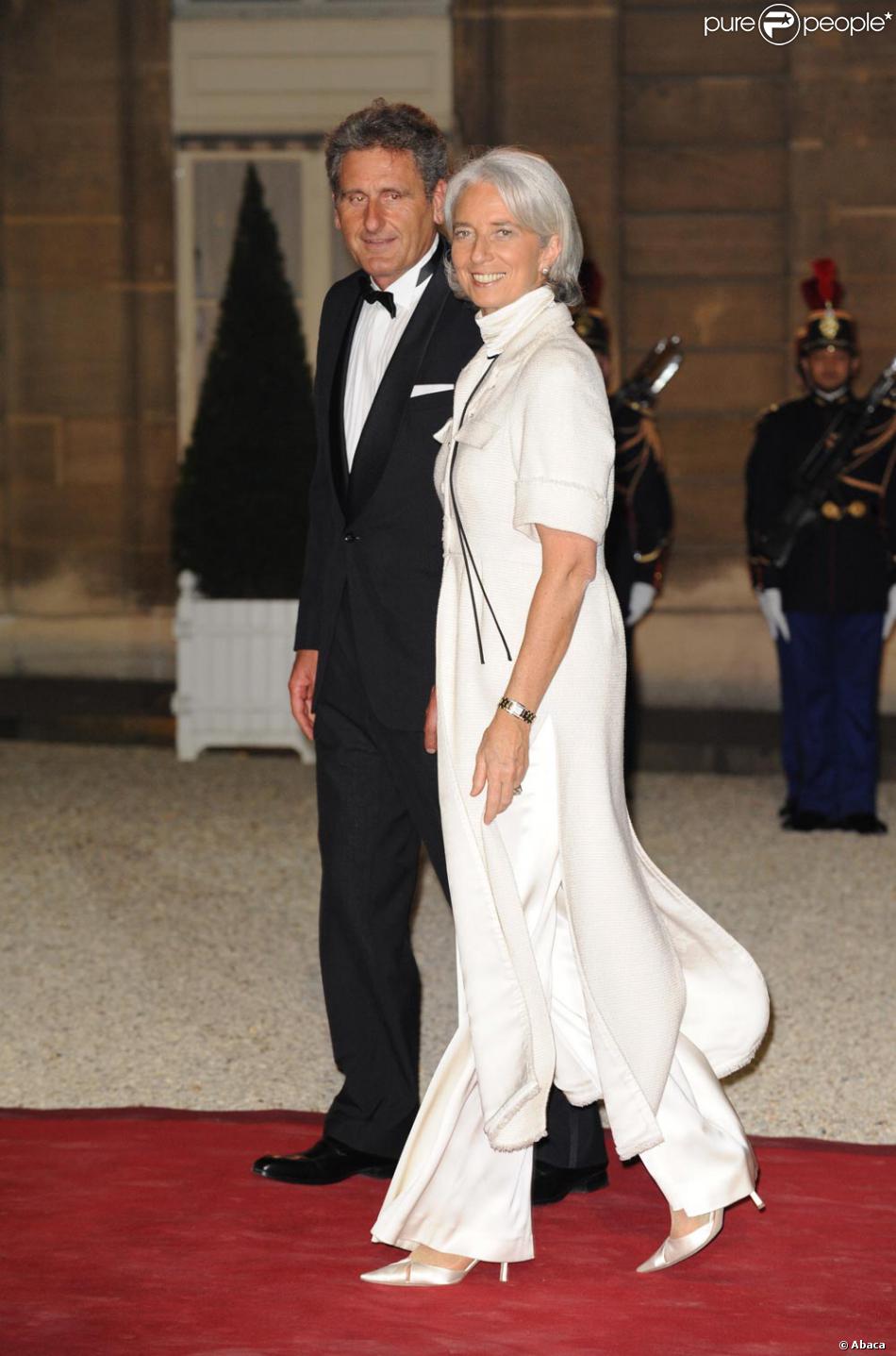  Christine Lagarde et son mari   l Elys e hier soir pour un 