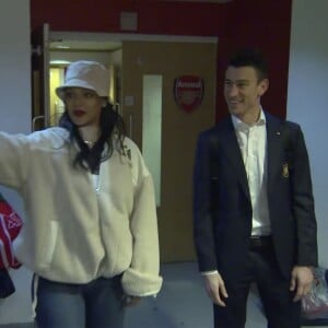 Rihanna et Laurent Koscielny - Match Arsenal vs Everton à l'"Emirates Stadium" à Londres le 3 février 2018.